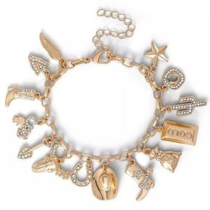 Jessica Simpson Charming Gold Bracelet with Charms